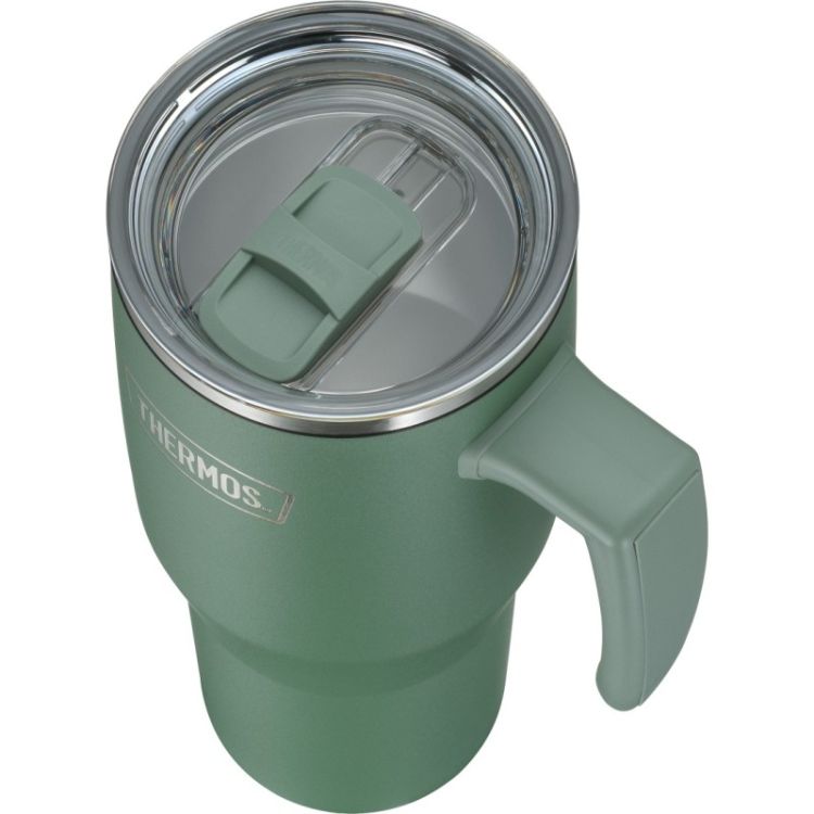 Termokubek Refreshing z uchwytem i słomką Thermos 1100 ml - matowo zielony