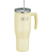 Termokubek Refreshing z uchwytem i słomką Thermos 1100 ml - matowo waniliowy