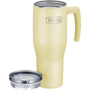 Termokubek Refreshing z uchwytem i słomką Thermos 1100 ml - matowo waniliowy