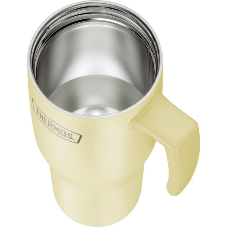 Termokubek Refreshing z uchwytem i słomką Thermos 1100 ml - matowo waniliowy