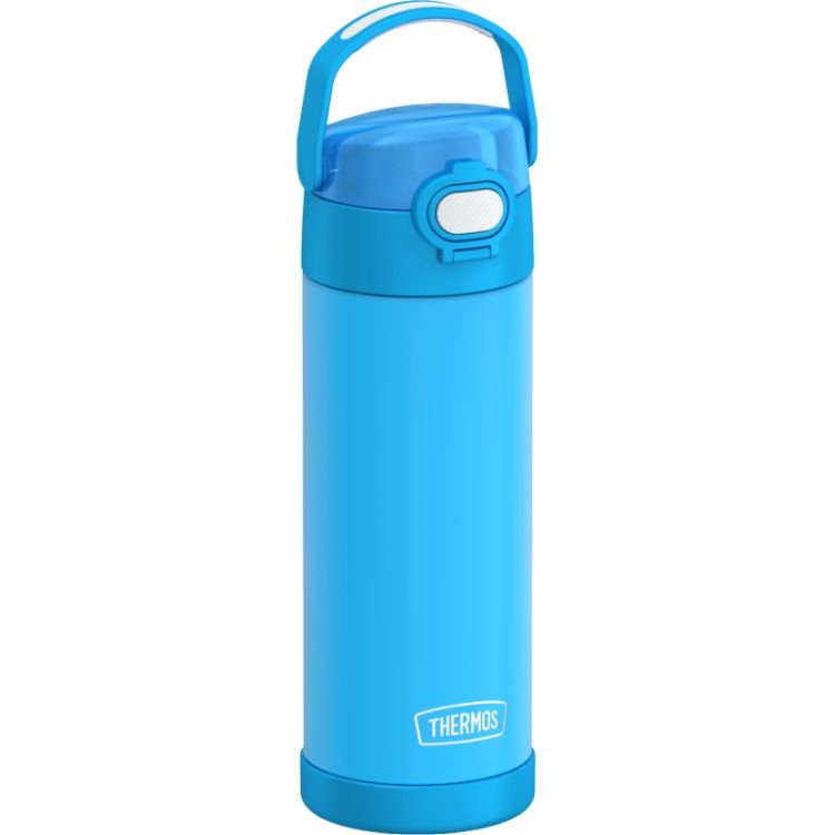 Termos dla dzieci z nakrętką nawadniającą Thermos 470 ml - neonowo niebieski