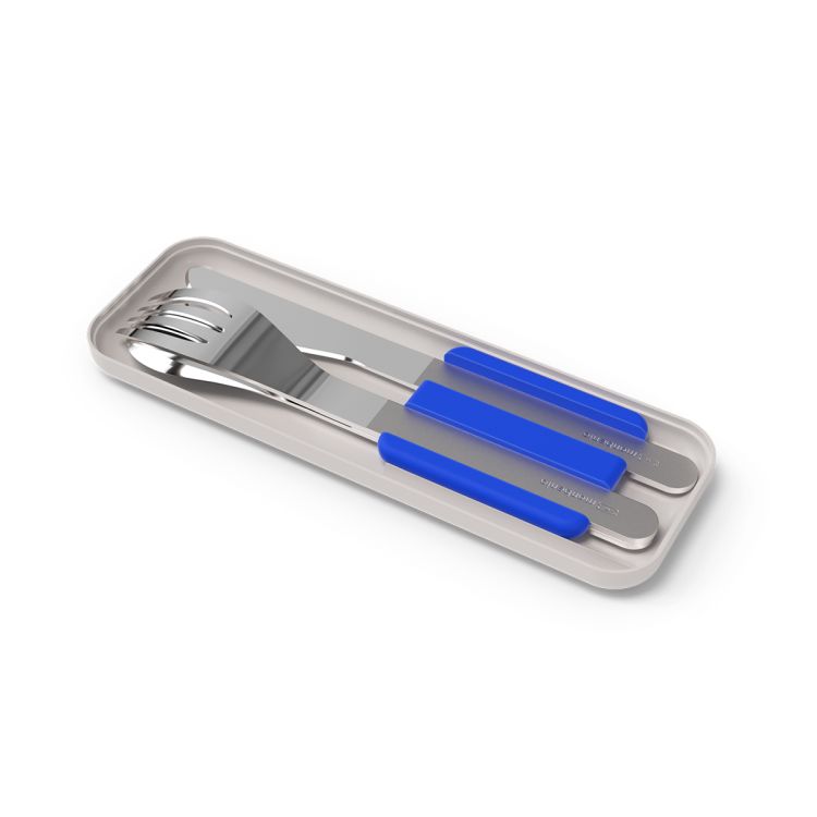 Slim Box sztućce na wynos w etui Blue / Monbento