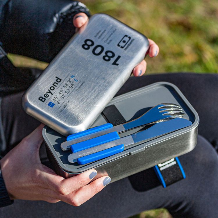 Slim Box sztućce na wynos w etui Blue / Monbento