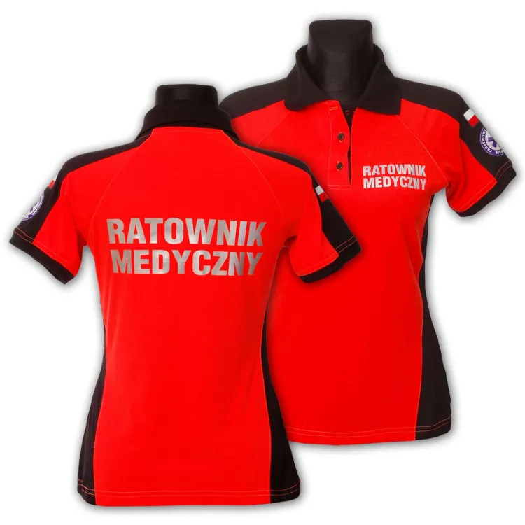Koszulka Polo ratownicza PRM-25 FLUO damska odblaskowa