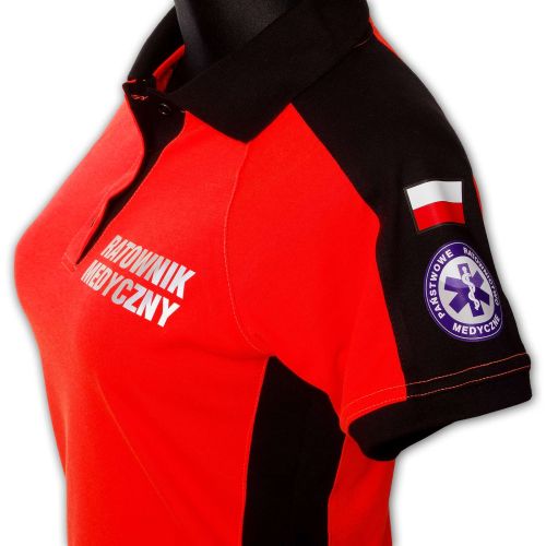 Koszulka Polo ratownicza PRM-25 FLUO damska odblaskowa