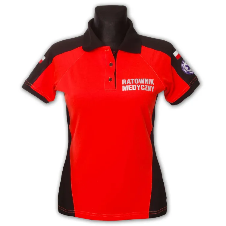 Koszulka Polo ratownicza PRM-25 FLUO damska odblaskowa