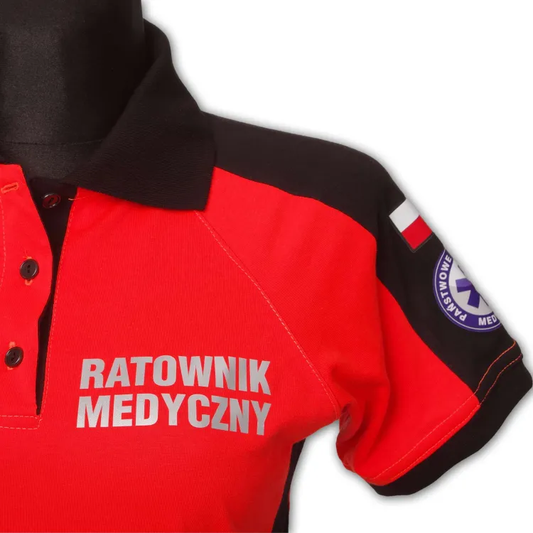 Koszulka Polo ratownicza PRM-25 FLUO damska odblaskowa