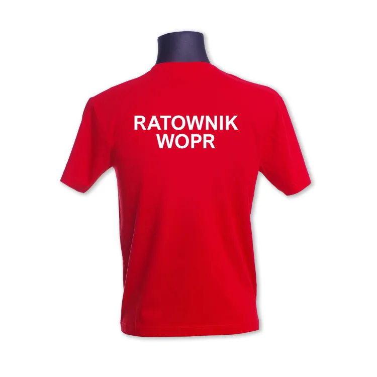 Koszulka męska logo WOPR / RATOWNIK WOPR czerwona