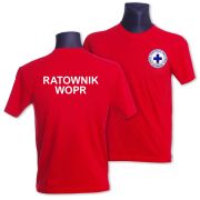 Koszulka męska logo WOPR / RATOWNIK WOPR czerwona