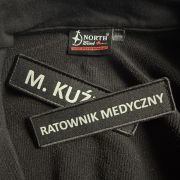 Imiennik wąski odblaskowy na rzepie 12 x 3 cm