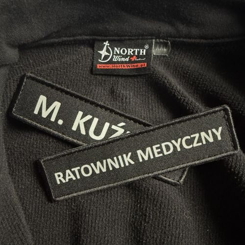 Imiennik wąski odblaskowy na rzepie 12 x 3 cm