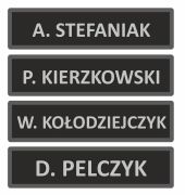 Imiennik wąski odblaskowy na rzepie 12 x 3 cm