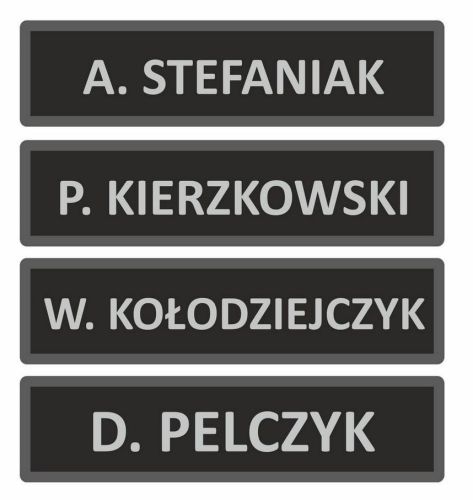 Imiennik wąski odblaskowy na rzepie 12 x 3 cm