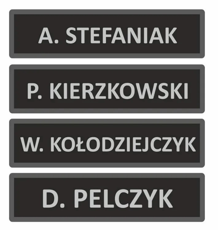 Imiennik wąski odblaskowy na rzepie 12 x 3 cm