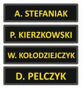 Imiennik wąski LPR yellow fluo na rzepie 12 x 3 cm