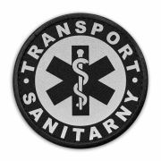 Emblemat odblaskowy TRANSPORT SANITARNY na rzepie 8,5 cm