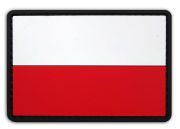 Emblemat Flaga Polski duża Guma 3D na rękaw podszyta rzepem 8,5 x 5,5 cm