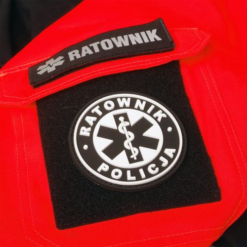 Emblemat RATOWNIK POLICJA Guma 3D na rzepie 8,5 cm