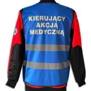Kamizelka ostrzegawcza KIERUJĄCY AKCJĄ MEDYCZNĄ PRM-25 (z czarną obwódką)