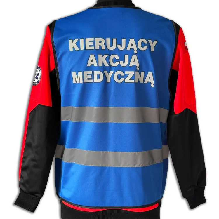 Kamizelka ostrzegawcza KIERUJĄCY AKCJĄ MEDYCZNĄ PRM-25 (z czarną obwódką)