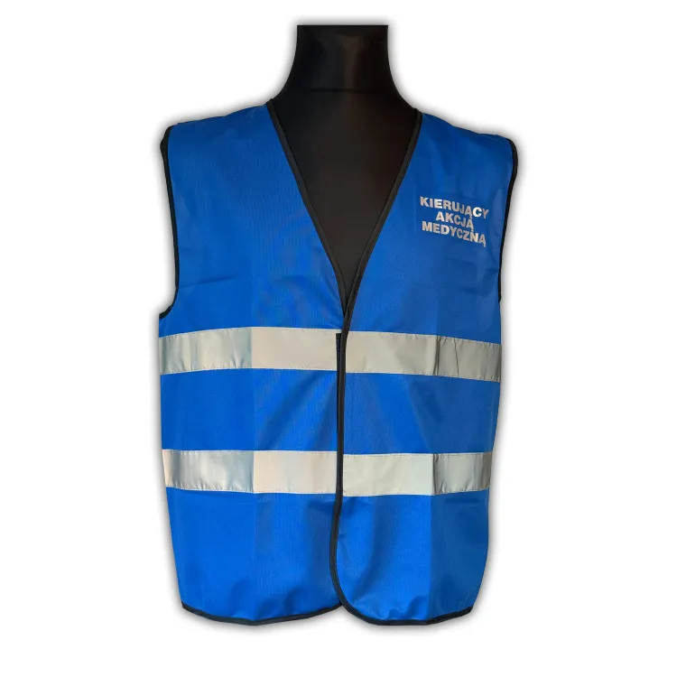 Kamizelka ostrzegawcza KIERUJĄCY AKCJĄ MEDYCZNĄ PRM-25 (z czarną obwódką)
