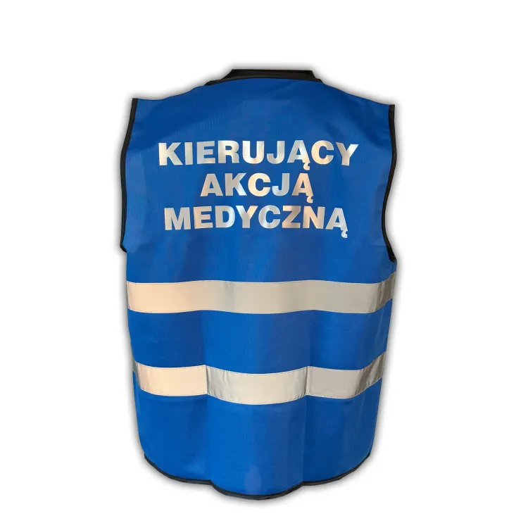 Kamizelka ostrzegawcza KIERUJĄCY AKCJĄ MEDYCZNĄ PRM-25 (z czarną obwódką)