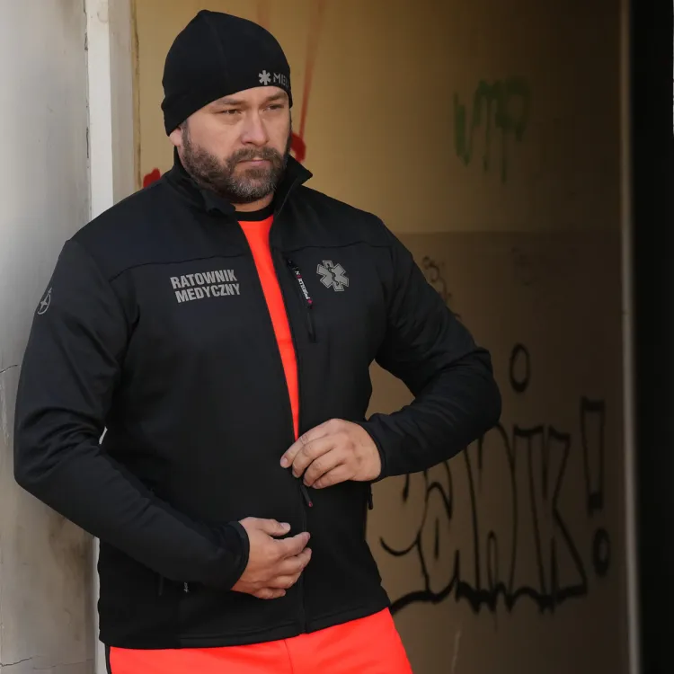 Bluza męska ratownicza STRONGSIDE North Wind czarna personalizowana