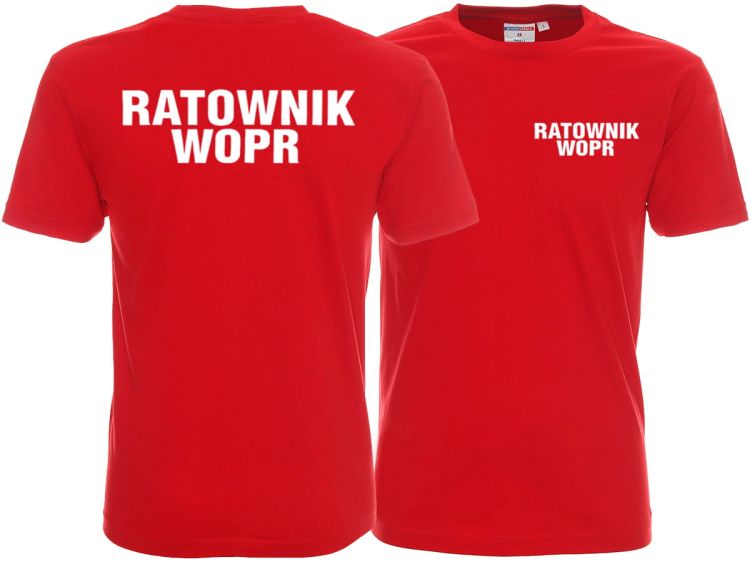 Koszulka męska RATOWNIK WOPR czerwona