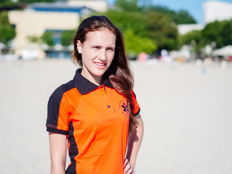 Koszulka ratownicza Polo FLUO męska FUNKCYJNA z długim rękawem