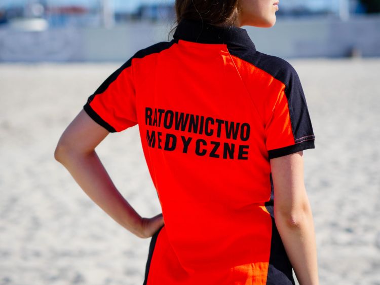 Koszulka ratownicza Polo FLUO męska FUNKCYJNA z długim rękawem