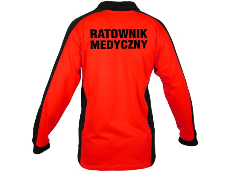 Koszulka ratownicza Polo FLUO męska FUNKCYJNA z długim rękawem