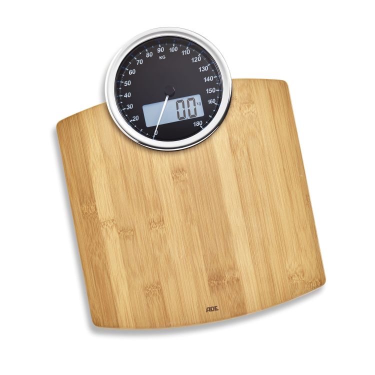 Waga ADE Luna łazienkowa, do 180 kg, 31,5 x 40,5 cm, bambus