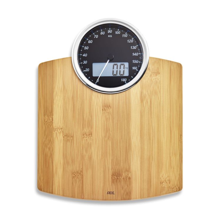 Waga ADE Luna łazienkowa, do 180 kg, 31,5 x 40,5 cm, bambus