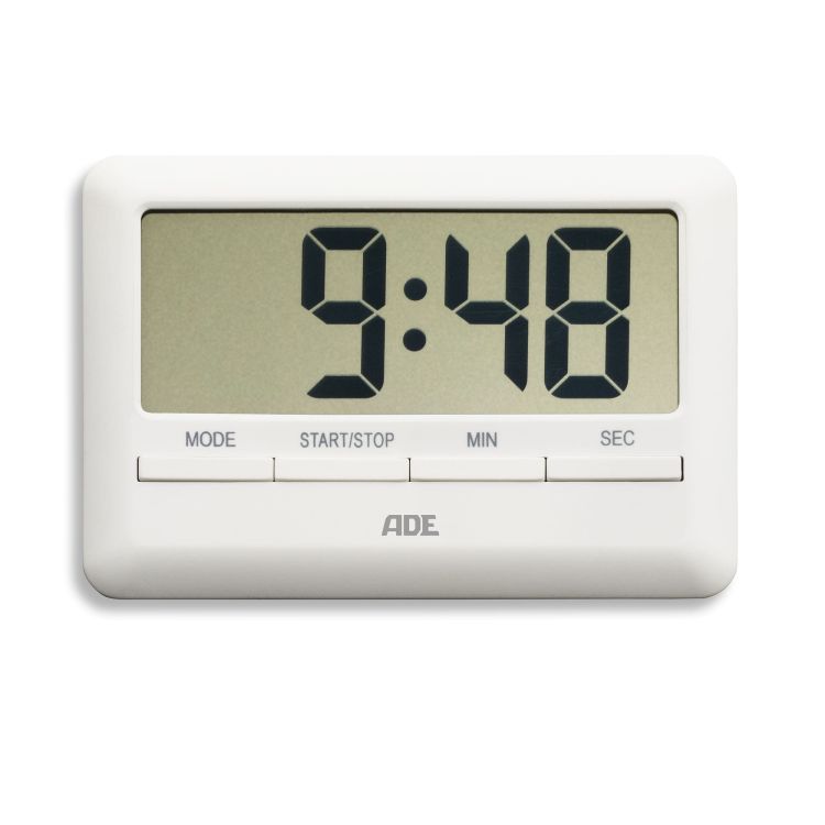 Minutnik ADE elektroniczny, do 99 min. 59 sek, 10 x 7 x 1 cm, biały