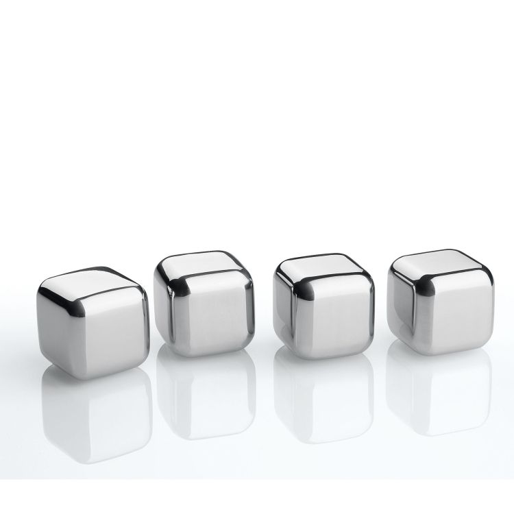 Stalowe Cilio Cool kostki chłodzace w pudełku, 4 szt., 2,5 x 2,5 x 2,5 cm
