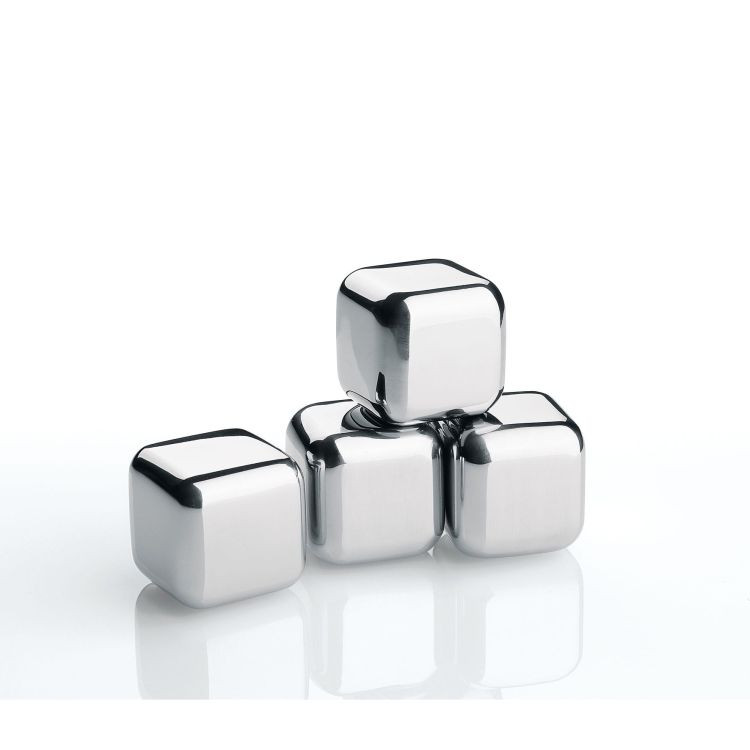 Stalowe Cilio Cool kostki chłodzace w pudełku, 4 szt., 2,5 x 2,5 x 2,5 cm