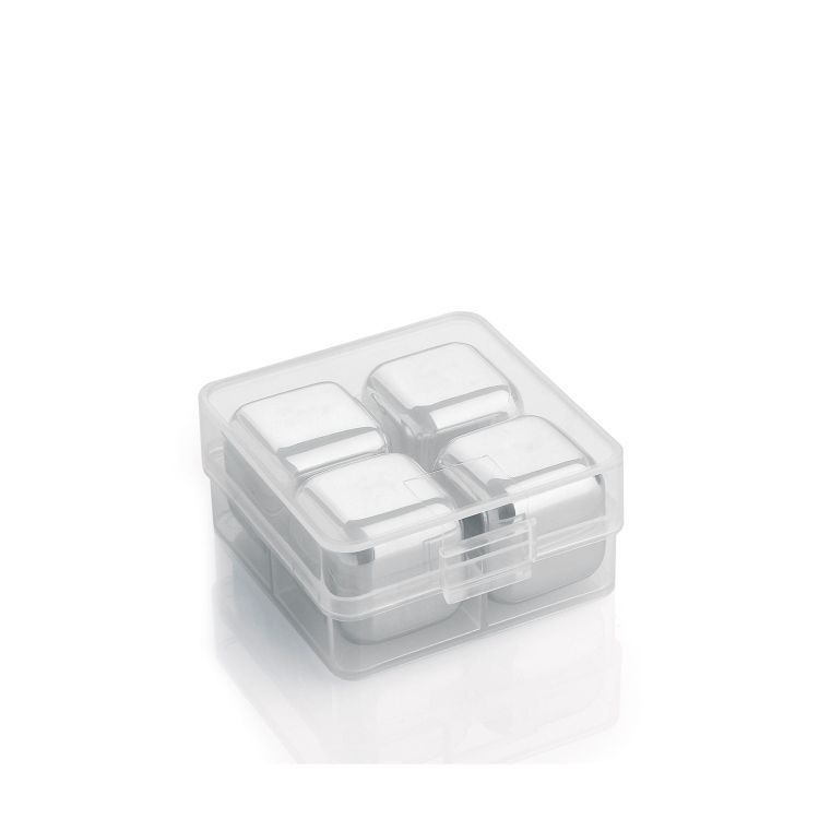 Stalowe Cilio Cool kostki chłodzace w pudełku, 4 szt., 2,5 x 2,5 x 2,5 cm