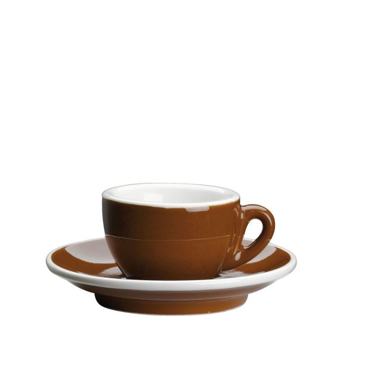 Filiżanka Cilio Roma do espresso, ze spodkiem, 0,05 l, brąz