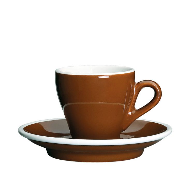 Porcelanowa Cilio Milano filiżanka do espresso ze spodkiem, 50 ml, brązowo-biała