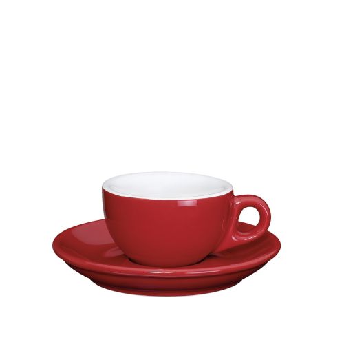 Porcelanowa Cilio Roma filiżanka do espresso ze spodkiem, 50 ml, czerwona