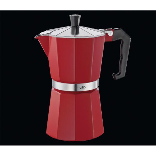 Kafeteria Cilio do espresso, 6 filiżanek, czerwona