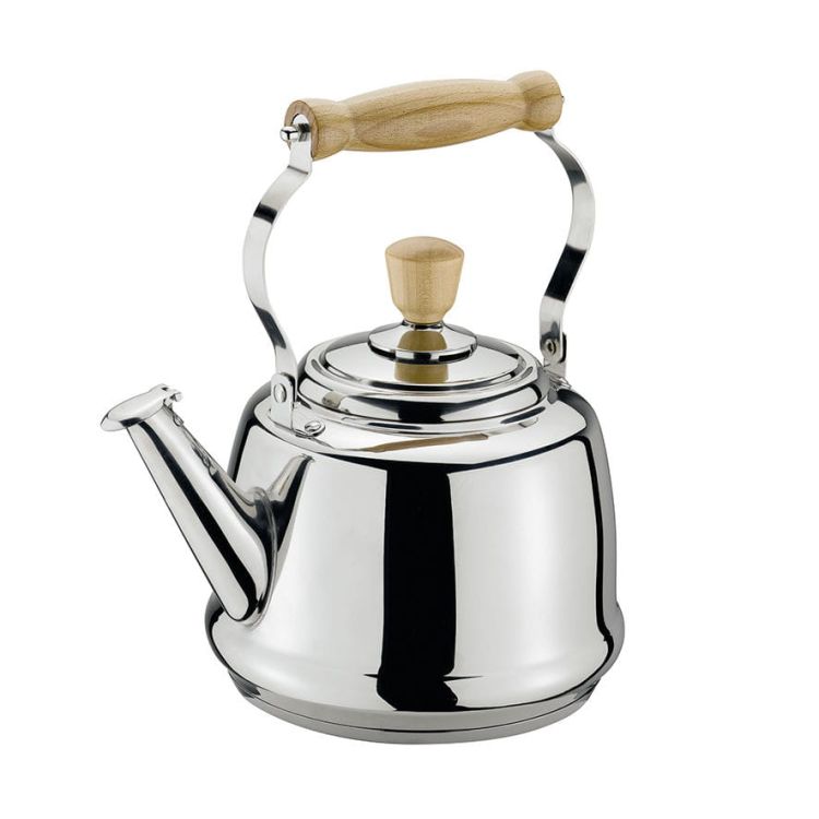Czajnik Cilio Tradition stalowy z uchwytami z drewna akacjowego, 2,5 l