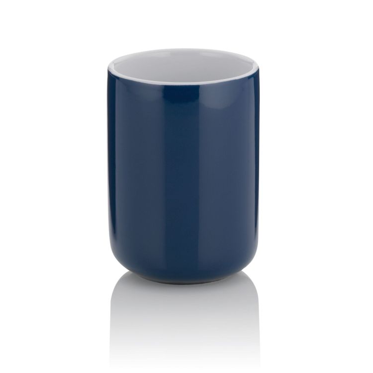 Ceramiczny Kela Isabella kubek łazienkowy, śred.7,5 cm, wys. 10 cm, granatowy
