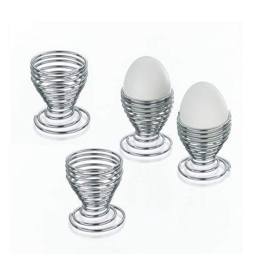 Kieliszki Kela Globul na jajka, metalowe, 4 sztuki
