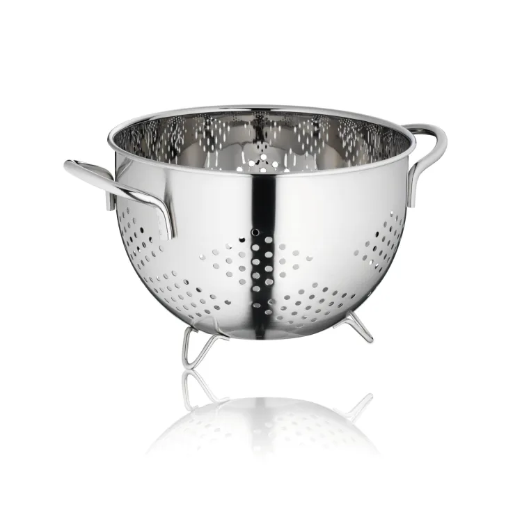 Stalowy Kela Athos durszlak, śred. 24 cm, wys. 15,5 cm