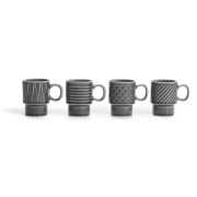 Filiżanki do espresso Sagaform Coffe, 4 szt., szare, ceramika, 0,1 l
