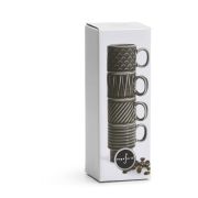 Filiżanki do espresso Sagaform Coffe, 4 szt., szare, ceramika, 0,1 l