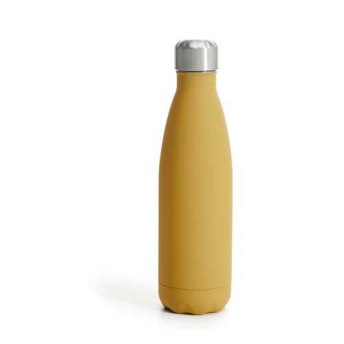 Butelka stalowa termiczna Sagaform Winter, żółta matowa, gumowana, 0,5 l