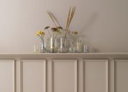 Wazon Sagaform, 8 x 15 cm, szkło/metal, srebrny, pudełko prezentowe