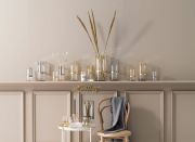 Wazon Sagaform, 8 x 15 cm, szkło/metal, srebrny, pudełko prezentowe